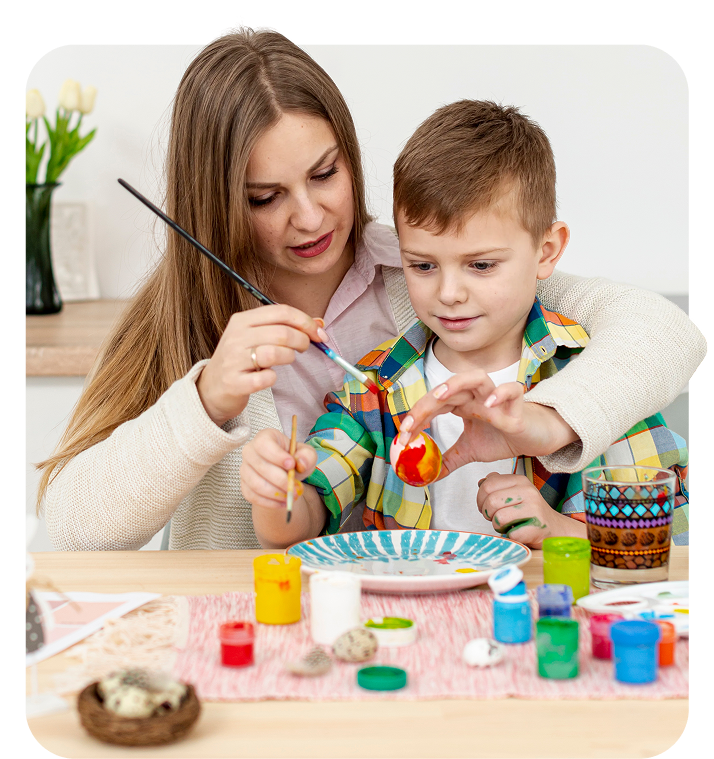 Childminder working with children